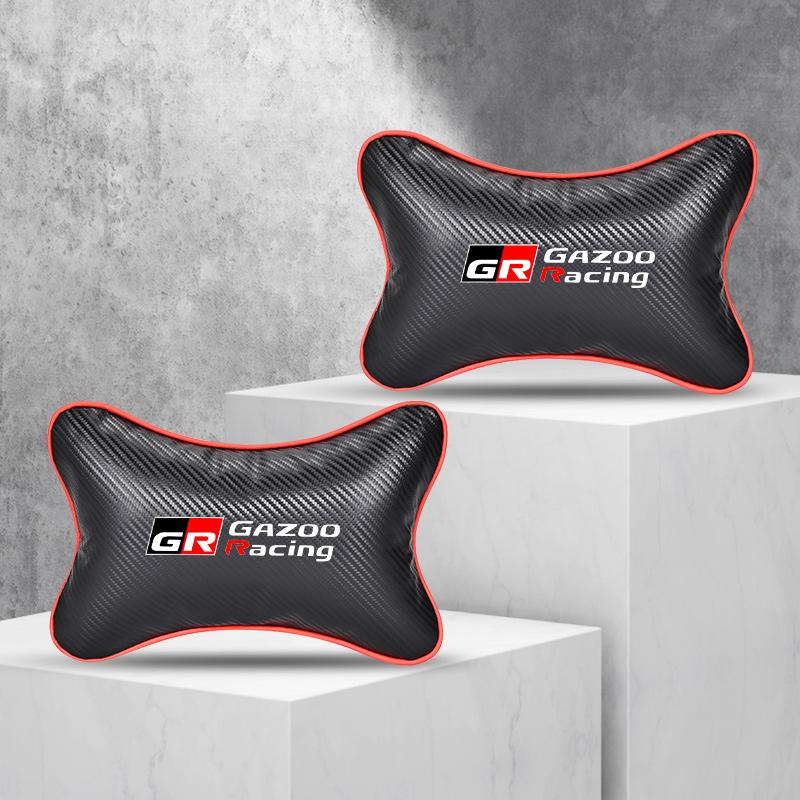 WBE3  Carbon Fiber Car Headrest Seat Belt Shoulder Pad Auto Accessories For Toyota GR Gazoo Racing Supra Corolla Parts Sport 86 Yaris