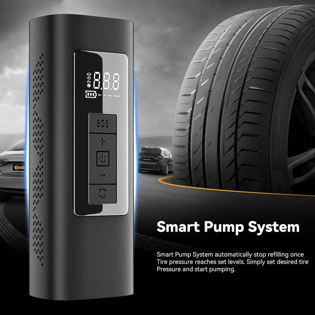 Portable Air Compressor Electric Car Pump Automatic MotorcyclesTire Inflator Digital Pressure Gauge Detect with LED Lamp