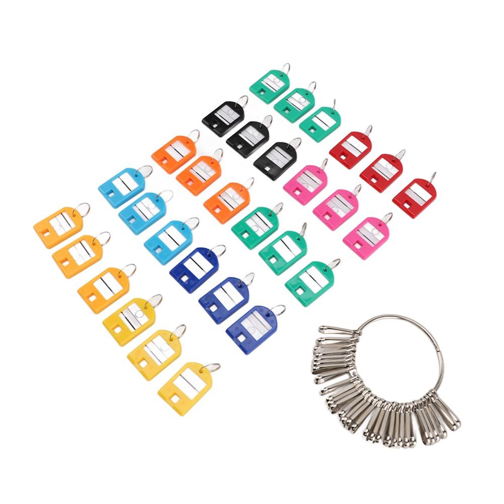 30pcs Iron Split Ring Keychain Plastic Material Key Labels Multi Keys Holder Key Organizer  Houses