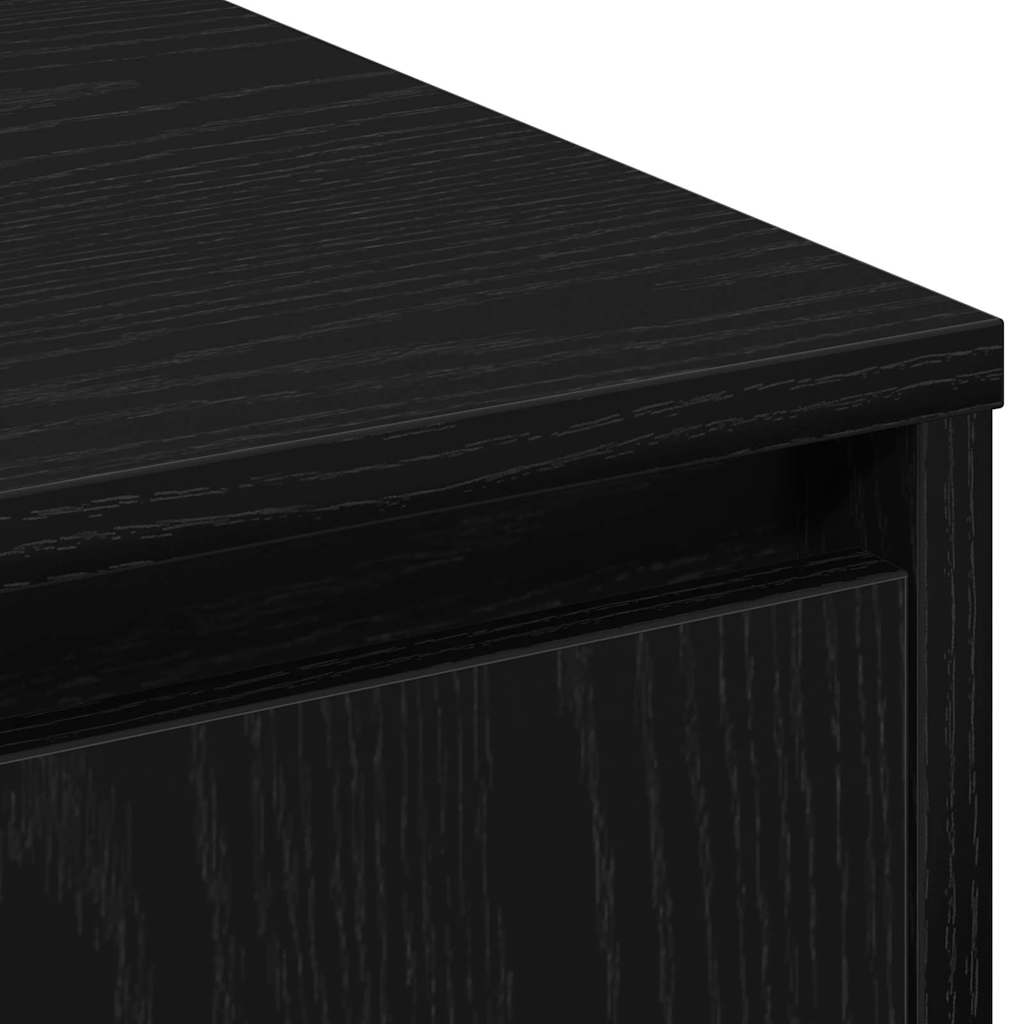 Sideboard in Black Oak Look 71 x 34.5 x 75 cm Particleboard