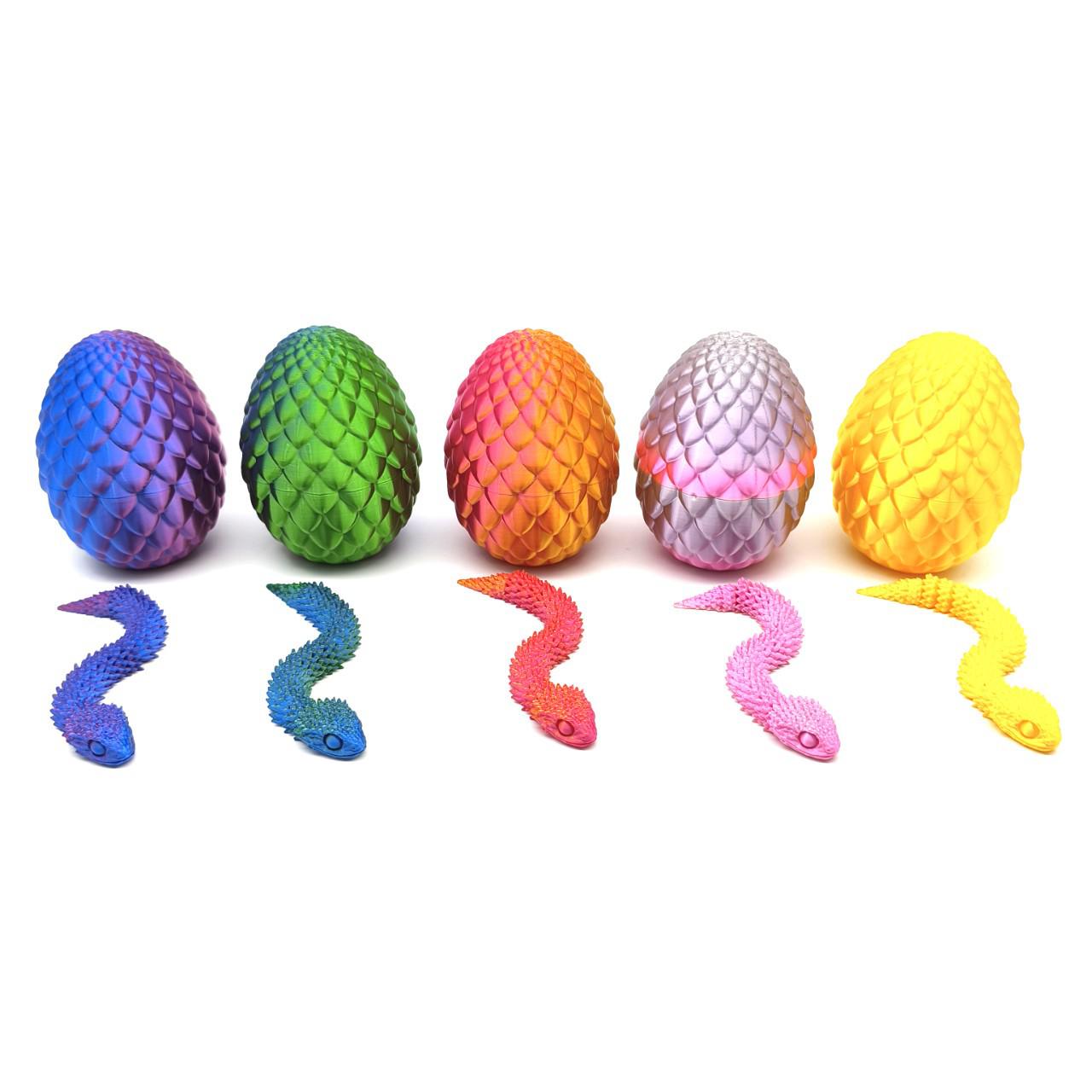

Hand-Painted 3D Snake Egg Figurine - Bestseller Toy for Christmas & Easter Laser Gold