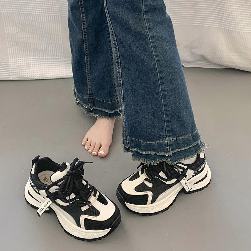 

Новые летние модные универсальные женские туфли на платформе из сетчатой ткани, дышащие студенческие спортивные туфли 40 чёрный