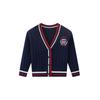 Preppy Style Contrast Color Men and Women Kids' Sweater Cardigan Spring and Autumn Middle and Older Children's Sweater Outwear Kids V-neck Tops