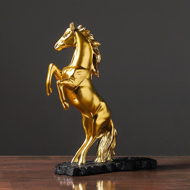 Golden War Horse Nice Wine Rack Wine Cabinet Ornaments Resin Crafts Home Use Table Table Decoration Golden Horse Red Wine Rack