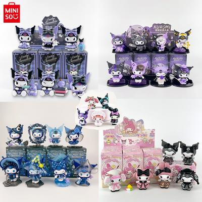 MINISO Slepá krabička Sanrio Kuromi Věštecká panenka Dort Ručně vyráběný model Figurky Kulomi Narozeninová dortová dekorace Tajemný dárek