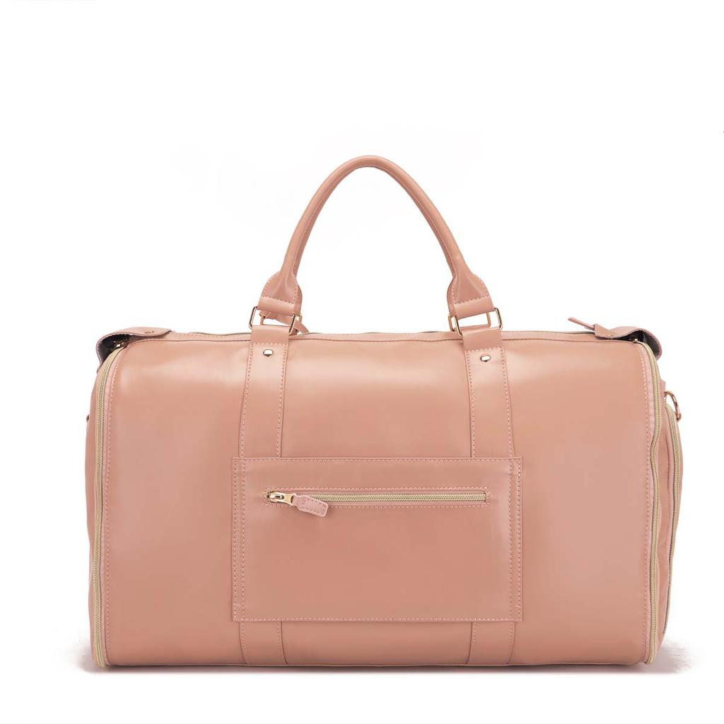 Fabric Solid Color Striped Foldable And Expandable Multifunctional Travel Bag