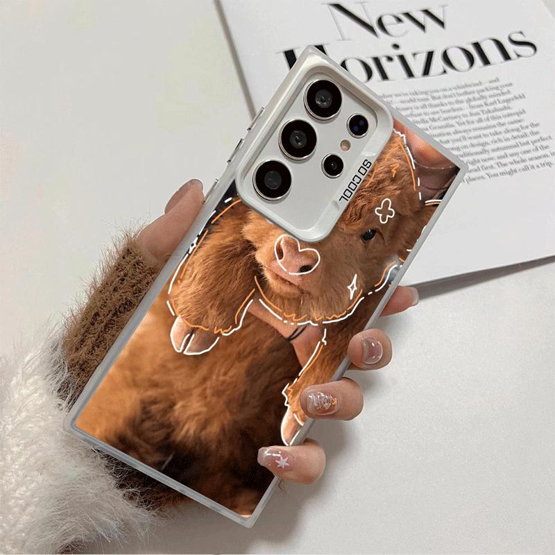 

Cute Highland Cow Shockproof Phone Case for Samsung Galaxy S26 Edge S25 Ultra S24 FE S23 Plus S21 Cover Anti Fall Fundas Samsung S23 FE