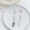 1Pc Car Keys Holder Flocking Cat Keyring Bowknot Small Flower Bead Pendant Phone Lanyard Animal Key Chain Charm Accessories