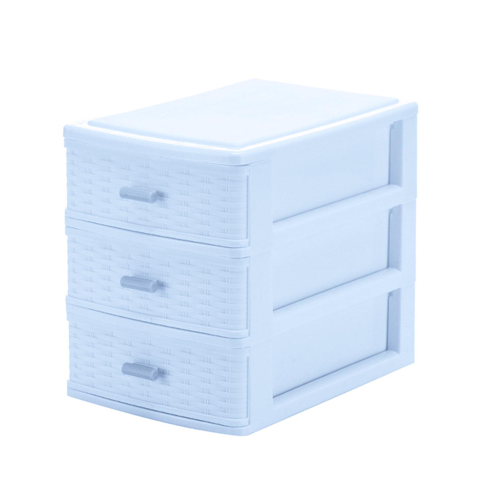 

Мини-шкатулка для хранения ювелирных изделий из пластика, многослойный ящик для хранения 3 Layer синий