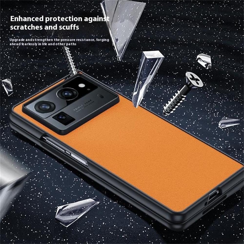 For TECNO Phantom V Fold2 Case PU Leather Coated PC Anti-Drop Folding Phone Cover