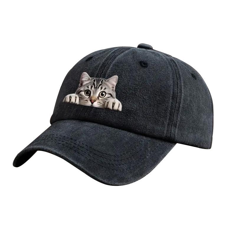 Fashion Washed Cotton Denim Baseball Caps Men Women Vintage Animal 3D Print Outdoor Sports Trucker Dad Hat Sun Hats