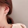 1Pair  Elegant Metal Heart-Shaped Back Hanging Pearl Earrings Korean  Jewelry For Woman Girls Accessories