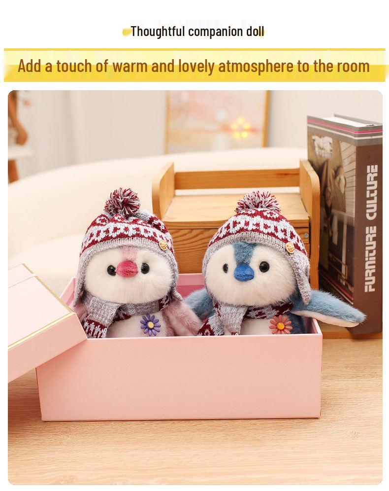Japanese Style Harbin Penguin Plush with Scarf & Hat - Adorable Cultural Gift