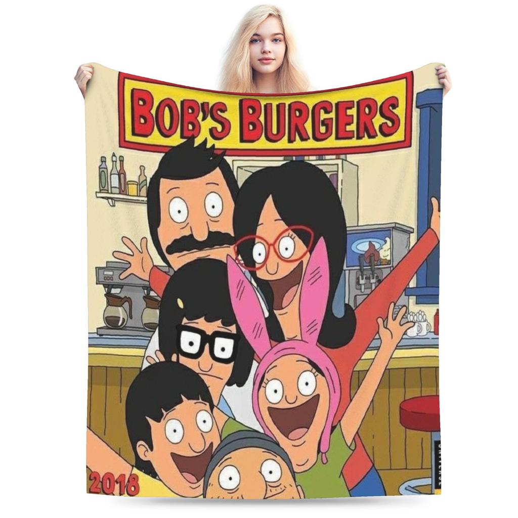 Gemütliche Bobs Lustige B-Burger Decke Merch Heimdeko Überwurfdecken Ultra-Weiches Fleece für Reisen