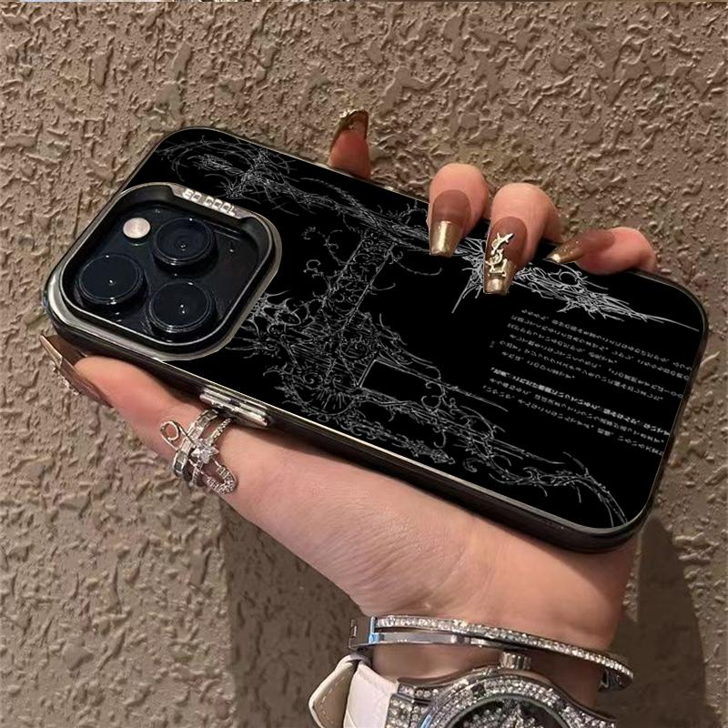 Laser Dark Style Cross Print Phone Case For iPhone 17 16 Pro Max 15 14 7 8 Plus 13 12 11 Pro Max 17Air X XR XS Max Laser Cover