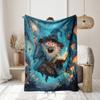 1Pc Cute Magician Printed Flannel Blanket Multi Size Living Room Sofa Napping Cover Soft And Comfortable Machine Washable