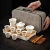 Suet Jade Tea Set Kung Fu White Porcelain Tea Cup Household Ceramic Teapot Cover Bowl Tea Set Business Gift