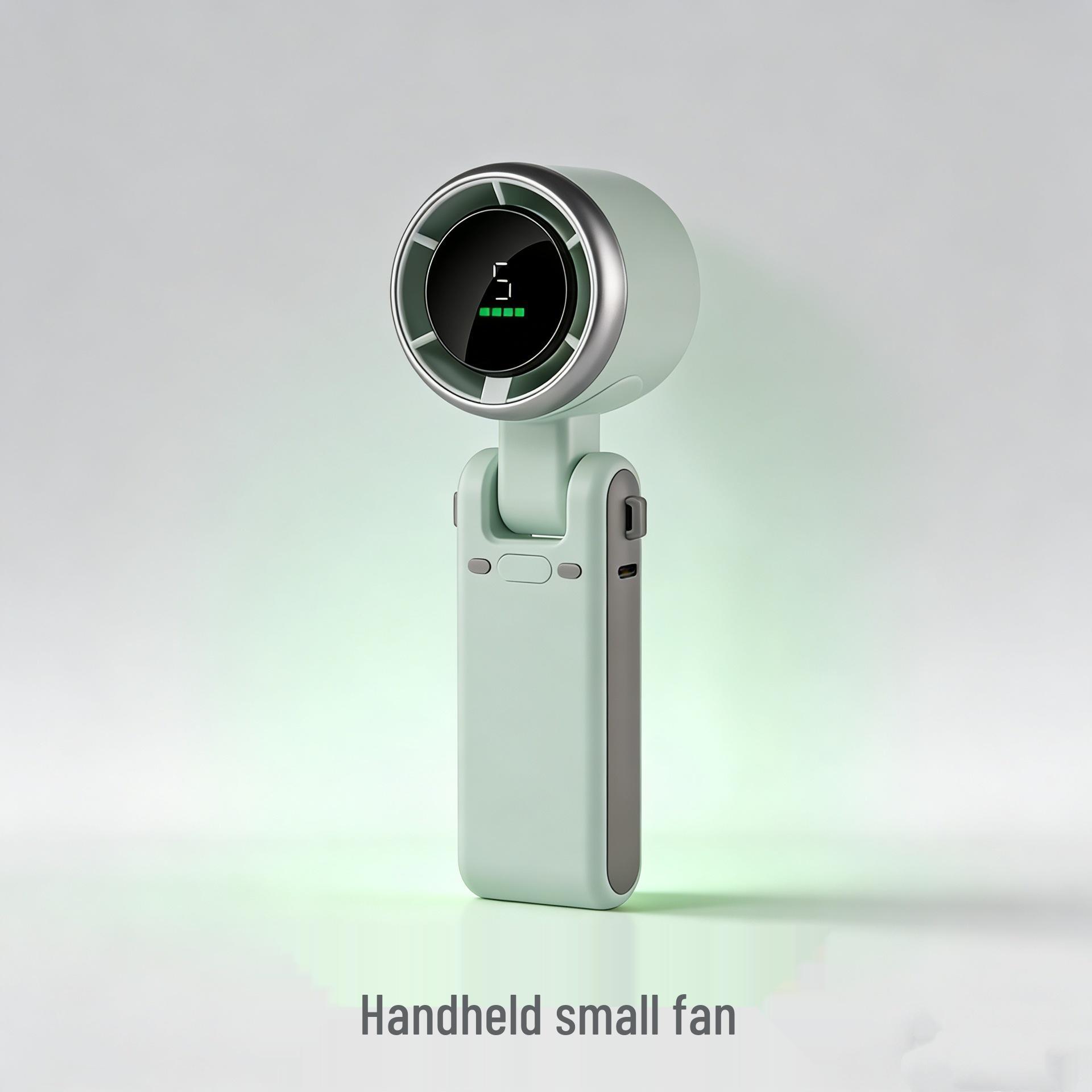 Ultra-Long Battery Neck Fan: Portable, Silent, Compact Fan for Dorm, Office, or Handheld Use 1200mAh (Brushed Motor, Not Silent) with Lanyard светло-зеленый