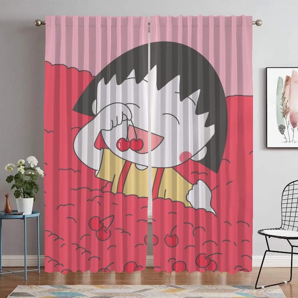 Chi-bi Maruko Home Interior Curtains for Living Room Curtain Shades Partition Tulle for Bedroom Halloween Decoration Kitchen