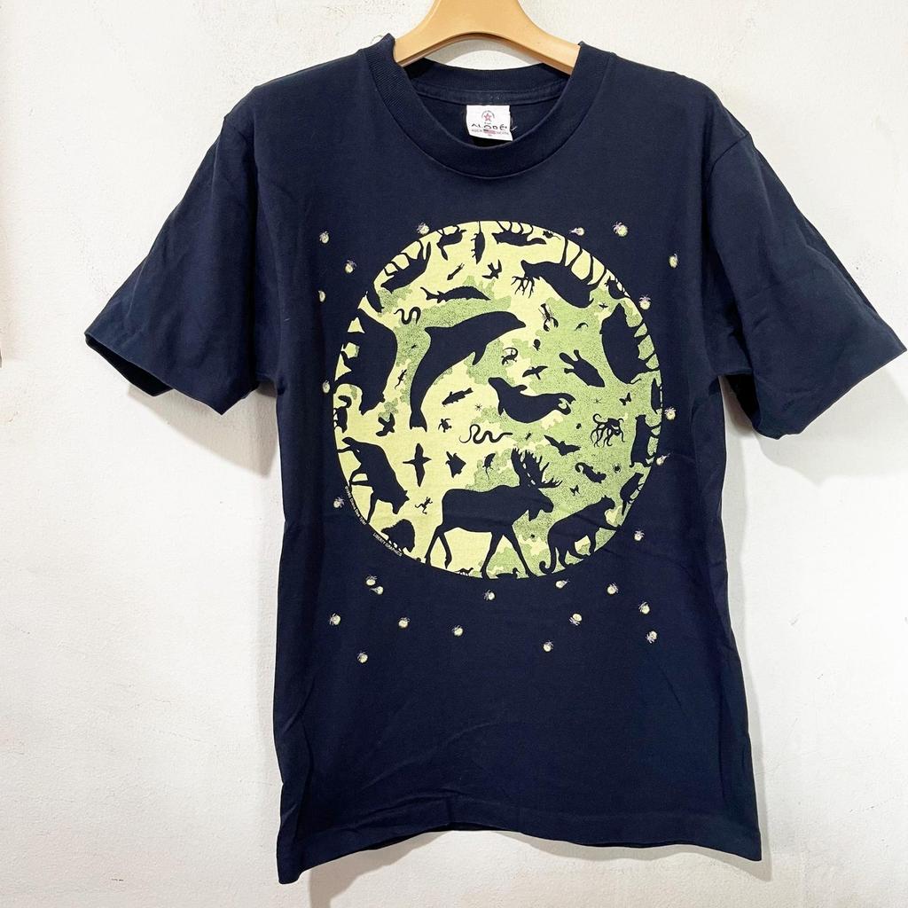 Vintage 1995 Diana Dee Tyler Wildlife Moon Animal T-Shirt Size S