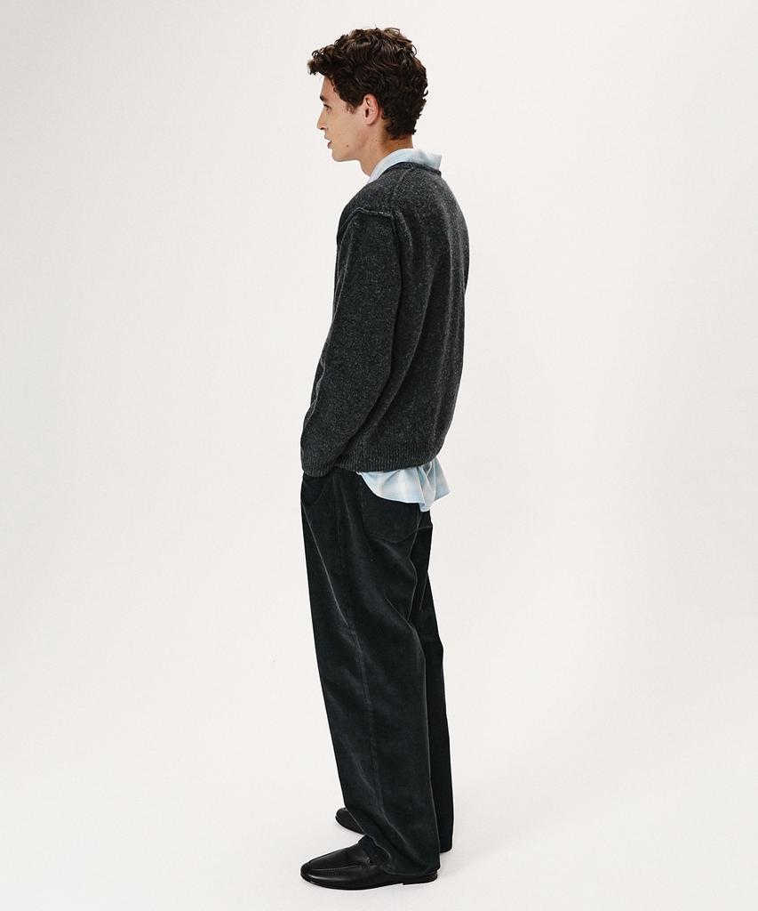 SHIRTER Shaggy Dog Reverse Seam Knit (Charcoal)