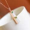 Hotan Jade S925 Silver Inlaid Bamboo Newspaper Peace Pendant