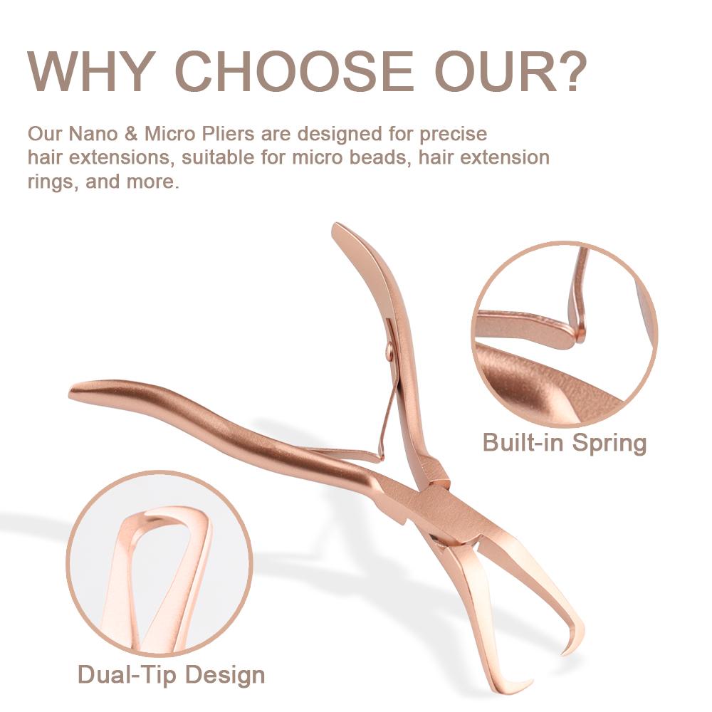 GlamorDove Micro Beads Plier For Hair Extension Removal Micro Ring Link/Bead Opener Tool Silver Color Micro Ring Bead Plier