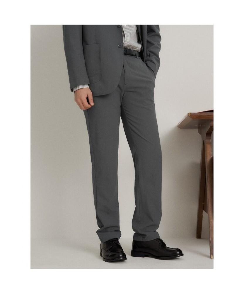 Binpolmen Seersucker Solid Setup Standard Fit Pants Grey