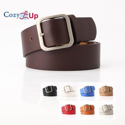 Women's Belt Retro Simple All-Match Square Buckle PU Leather Belt
