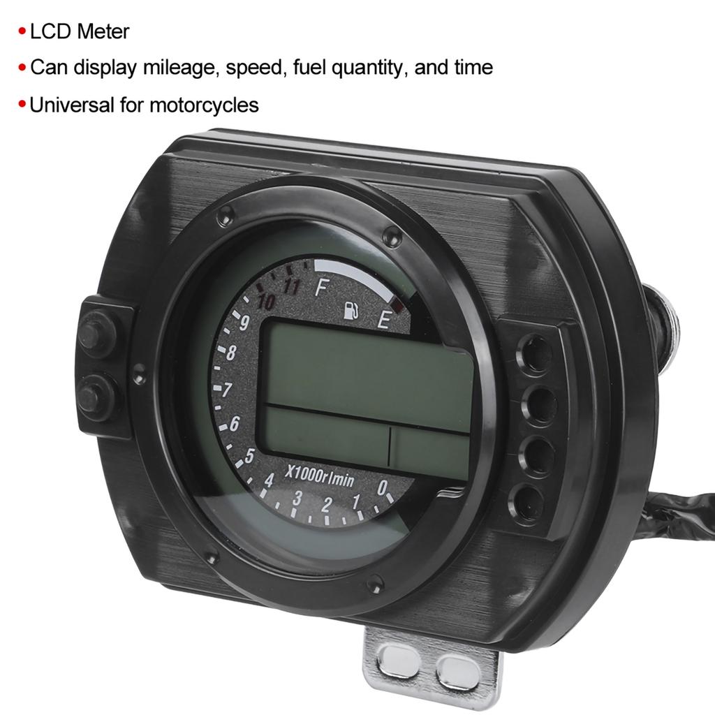 DC12V 0?199 km/h(Meilen) LCD Universeller Digitaler Kilometerzähler Tacho Drehzahlmesser Motorrad Instrument
