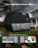 Golf Cart Cover, Full Coverage 2+2/4 Passenger Golf Cart, 600D Waterproof Oxford Fabric Club Car Cover Fits Most Carts Club Car, Yamaha, EZGO, Honda,