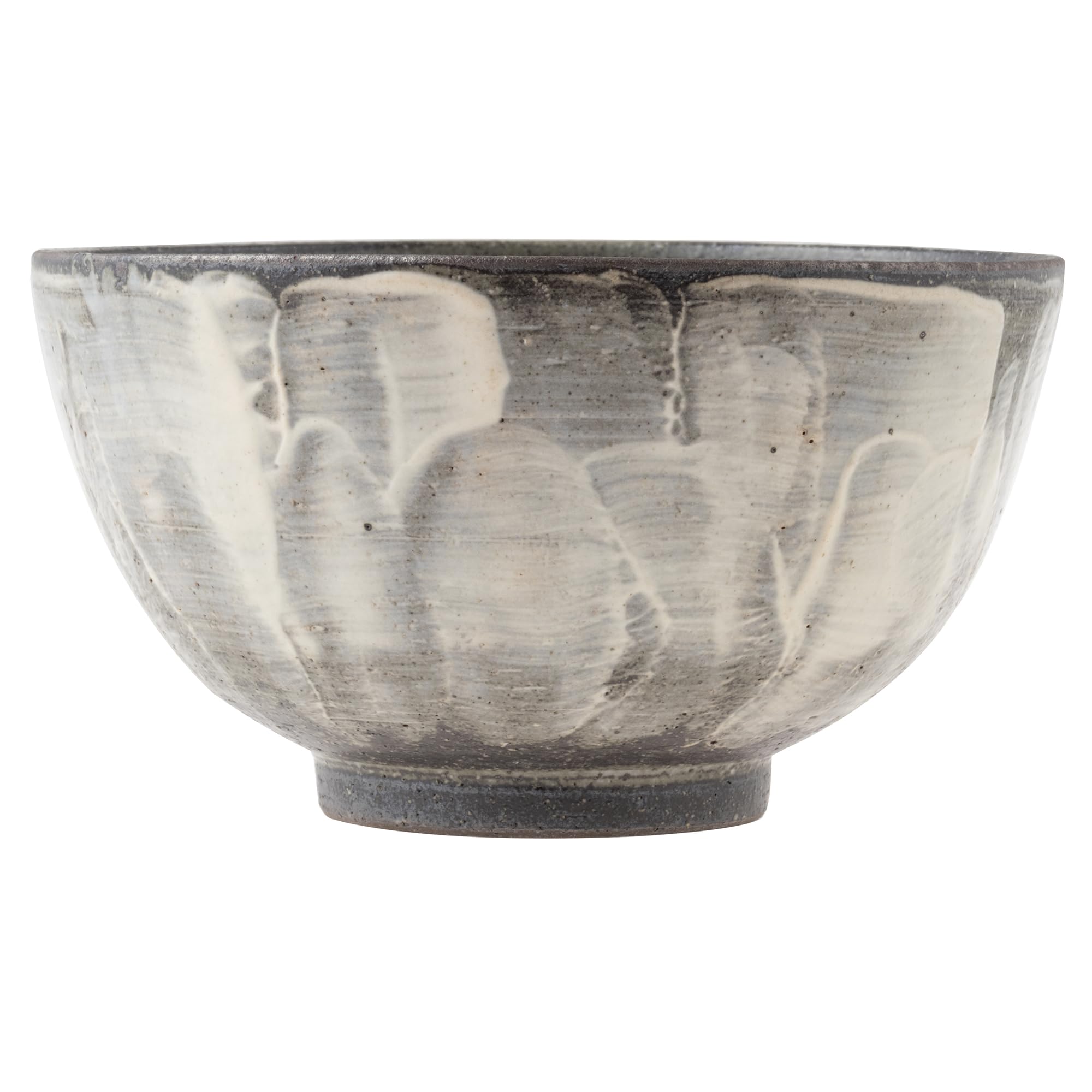 

Marui Seito Shigaraki Ware Hechimon Bowl, 900ml Capacity, White Wave Pattern, Black, MR-3-4594