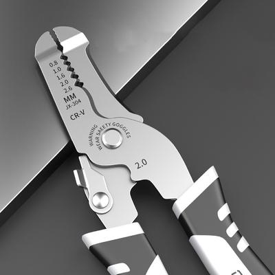 Multifunction Repairing Scissors Electrical Stripping Crimping Plier Hand Tool CR-V Wire Stripper Pulling Plier Wire Cutter