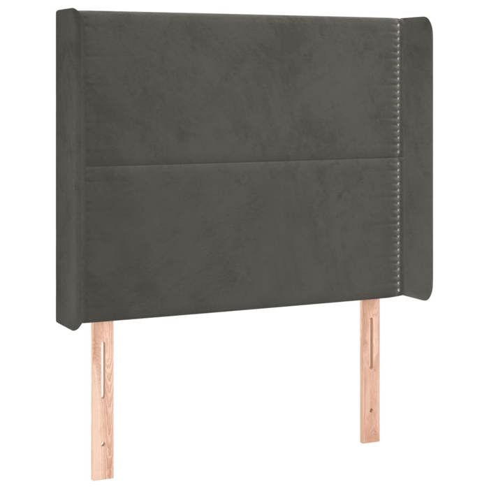 VidaXL Tête de Lit à LED Meuble de Chambre à Coucher Accessoire de Lit Simple Tête de Cadre de Lit Intérieur Gris Foncé 3123951