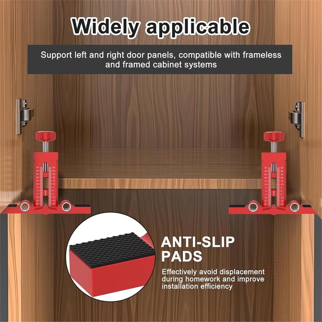 2-in-1 Cabinet Door Mounting Jig, Adjustable Height Cabinet Door Installation Positioner, for Home Installing