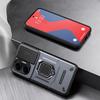 KEYSION Shockproof Armor Case for Xiaomi POCO F7 5G Slide Camera Lens Protection Ring Stand Phone Cover for Redmi Turbo 4 Pro