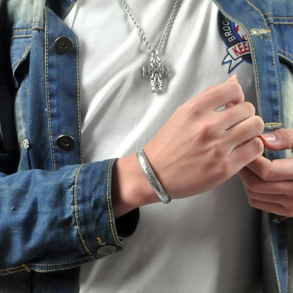 Female And Male Couple Magic Pattern Bracelet Round Open Bracelet Classic