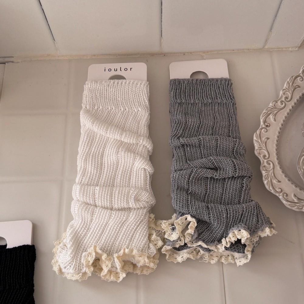 Y2K Pletené návleky na nohy Jednobarevné Dlouhé podkolenky Sladké ponožky do bot Podzim a Zima