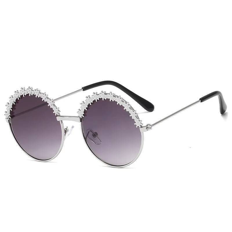 2026 Children's Activity Flower Glasses Fashion New Retro Round Metal Eyeframe Sunglasses