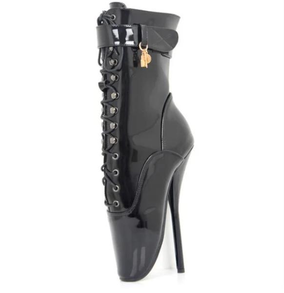 Fashion 18cm Sky-High Heels Ballet Boots Women Sexy Ankle Botas,Fetish Goth Spike Heel,Pointed Toes,Unisex Show Dance Shoes,Custom Color