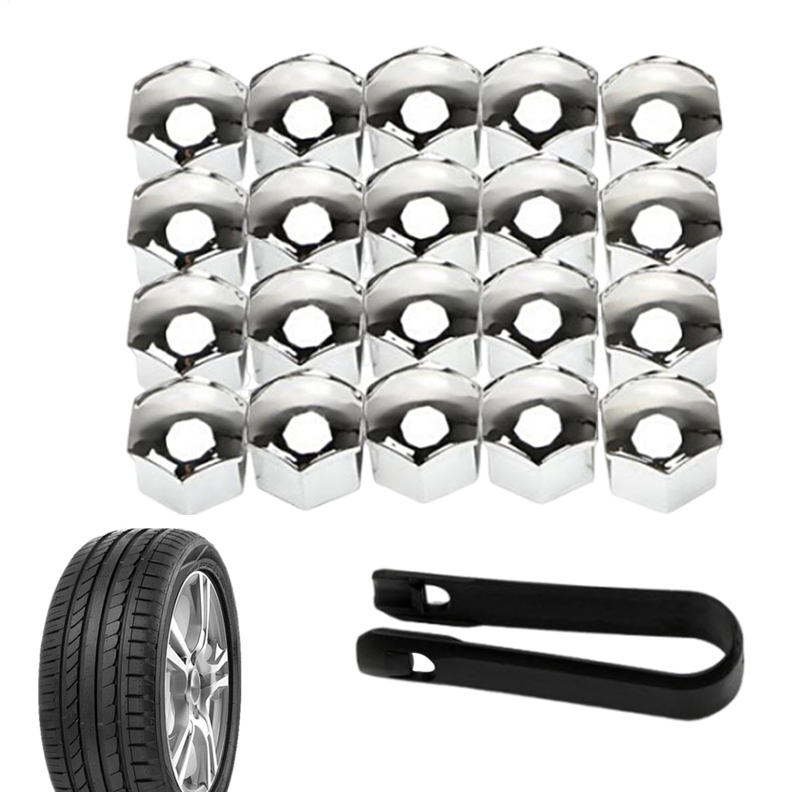 Tuyhnj Tire Nut Caps, Wheel Nut Covers, Wheel Bolt Nut Cover Caps Set - 19mm