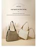 2025 Summer Genuine Leather Color Block Tote: Large Capacity Shoulder & Crossbody Handbag