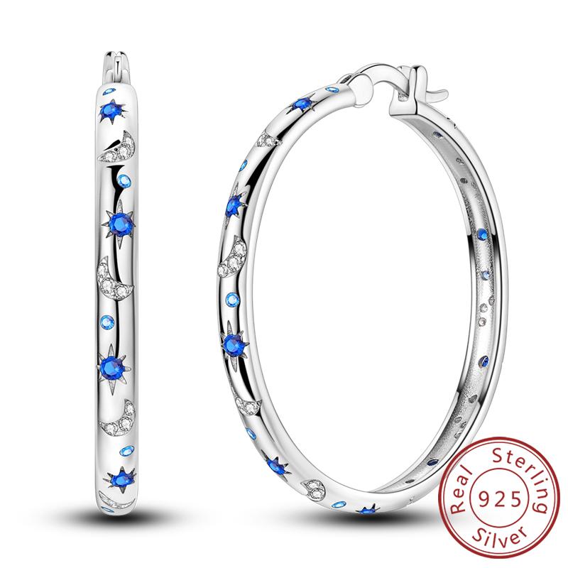 S Copper Hoop Earring Sparkling Star Moon U Heart Shaped Butterfly Earring For Women Party Wedding Jewelry