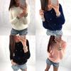 Luxurious Women Plush Beaded Sweater Casual Solid Color Spring Winter Fur Sweatshirt
