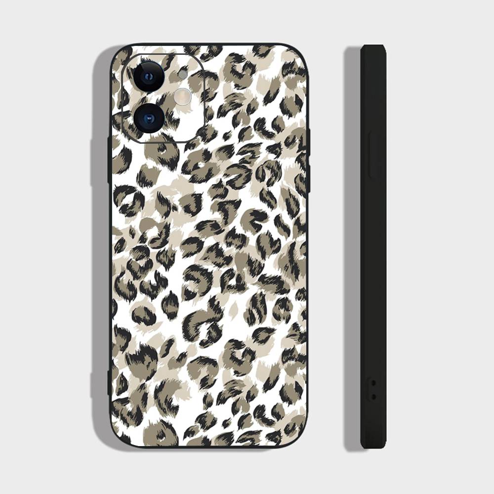 

Cartoon Anime Leopard Print Phone Case For IPhone 17 Air 16 15 14 13 Pro Max 11 12 Black Silicone Cover IPHONE 17Pro