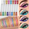 CmaaDu 16 Farben Bunte Pailletten Glitzerpuder Flüssiger Eyeliner Pailletten Flüssiger Eyeliner