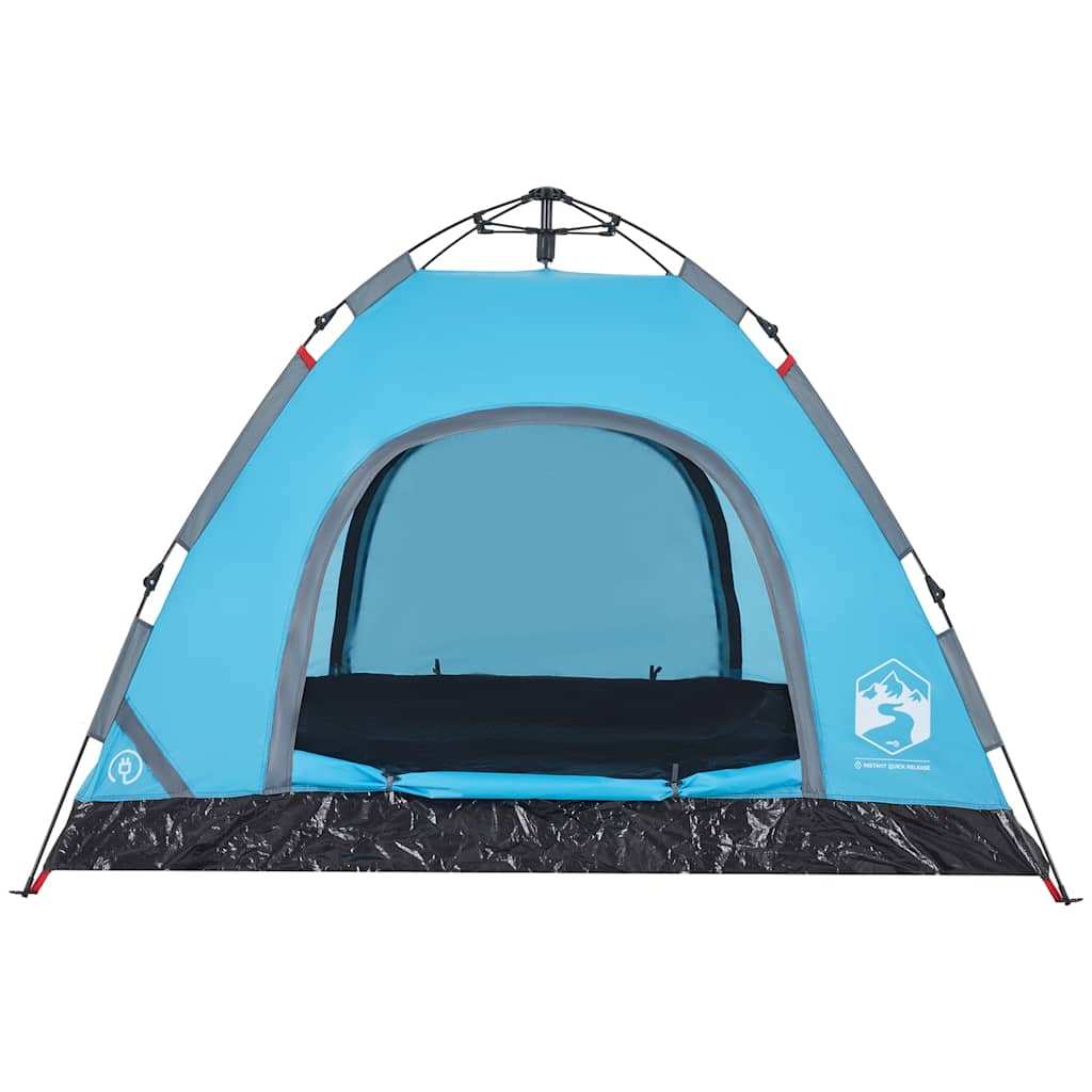 Vidaxl Tenda da Campeggio, 3-Posti, Blu, Montaggio Rapido