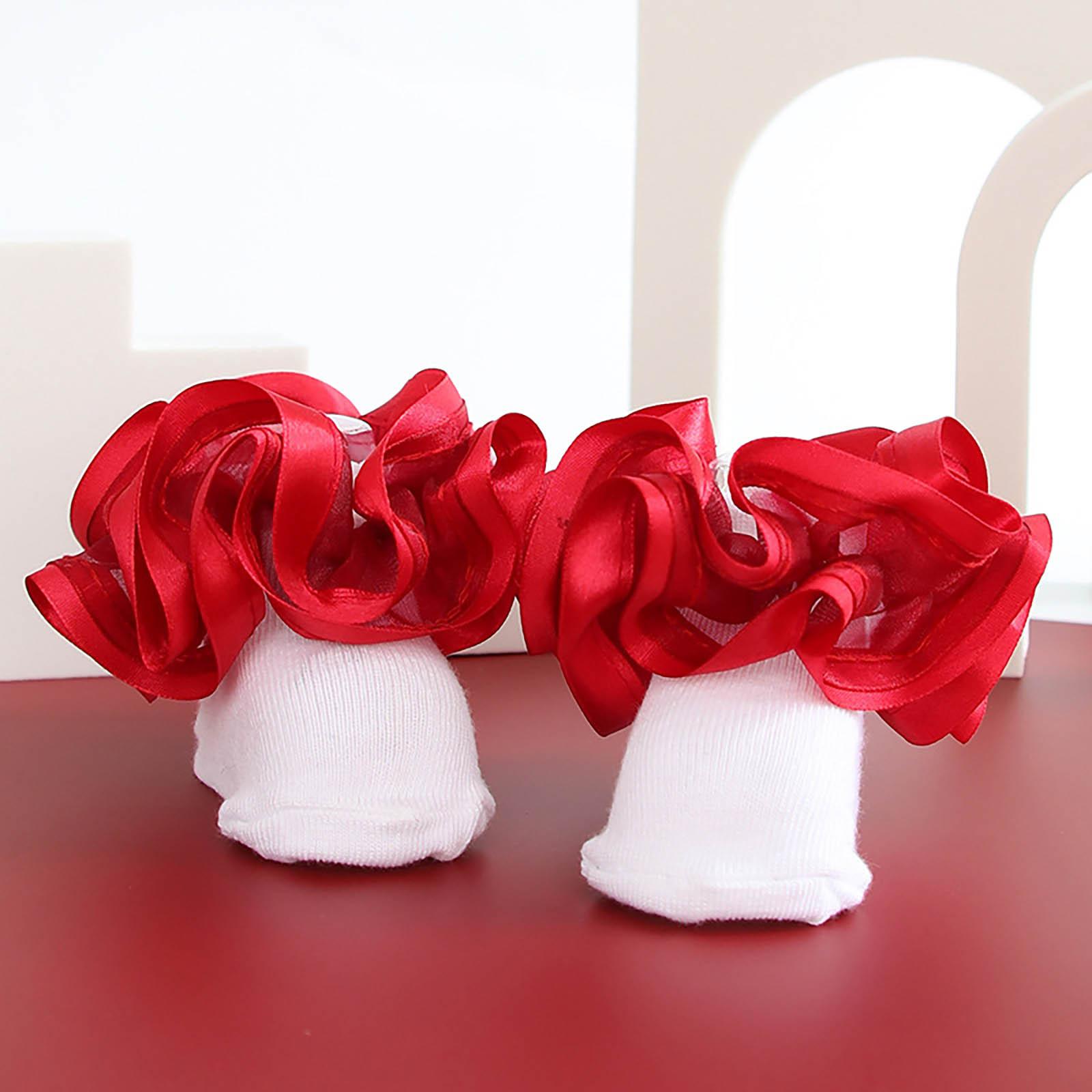 

Ruffle Socks, Lace Frilly Princess Dress Socks Little Girl Big Ruffle Socks For Newborn/Infant/Toddler/Little Girls XL червоний