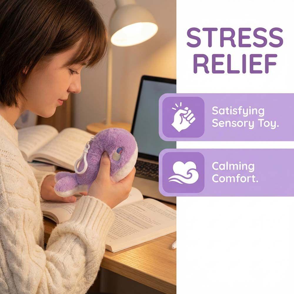 Bag Charms Whale Plush Doll Fluffy Soft Whale Plush Key Ring Whale Plush Pendant Handbag