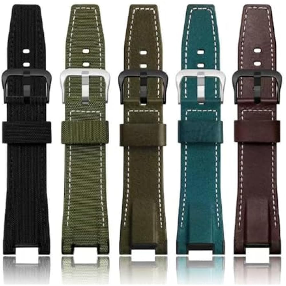 Applicable to Casio and 26x14mm watch band GST-W120L/S120/W130L/S100/S110 bracelet nylon & leathe...